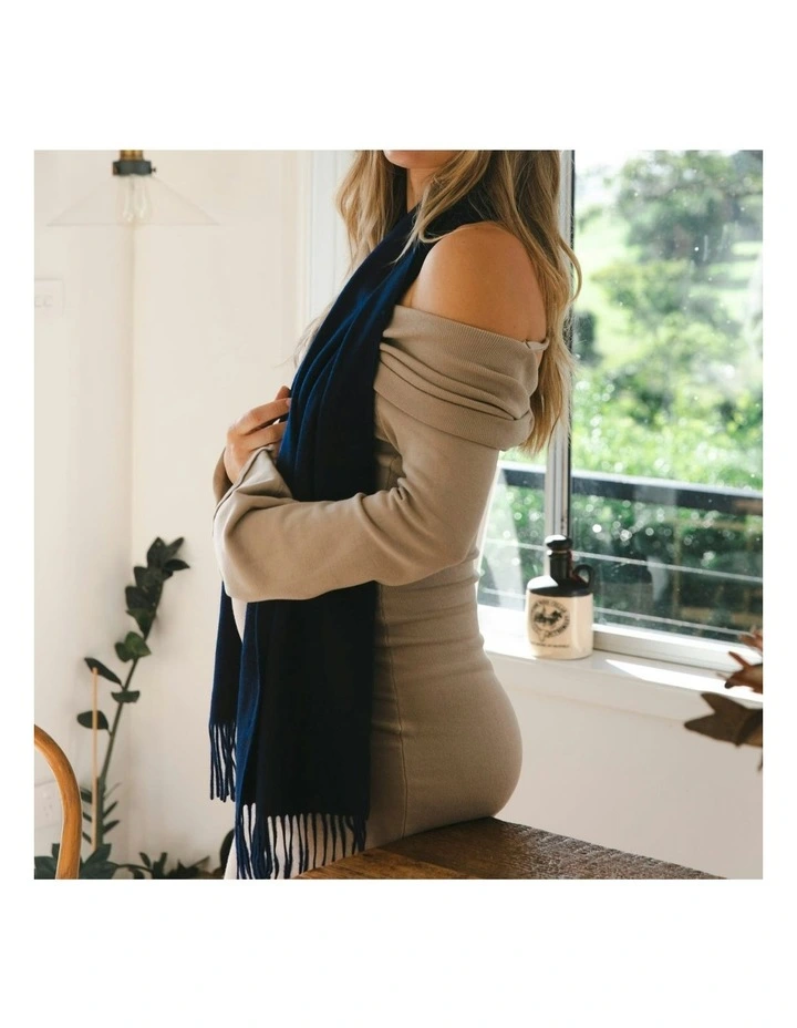 Sofia Cashmere Scarf in Navy