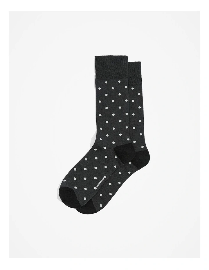 Spotted Socks in Charcoal Marle