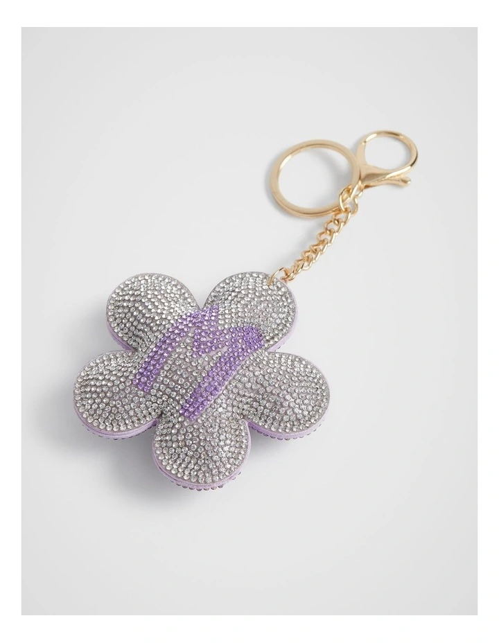 Daisy Initial "M" Keyring in Purple