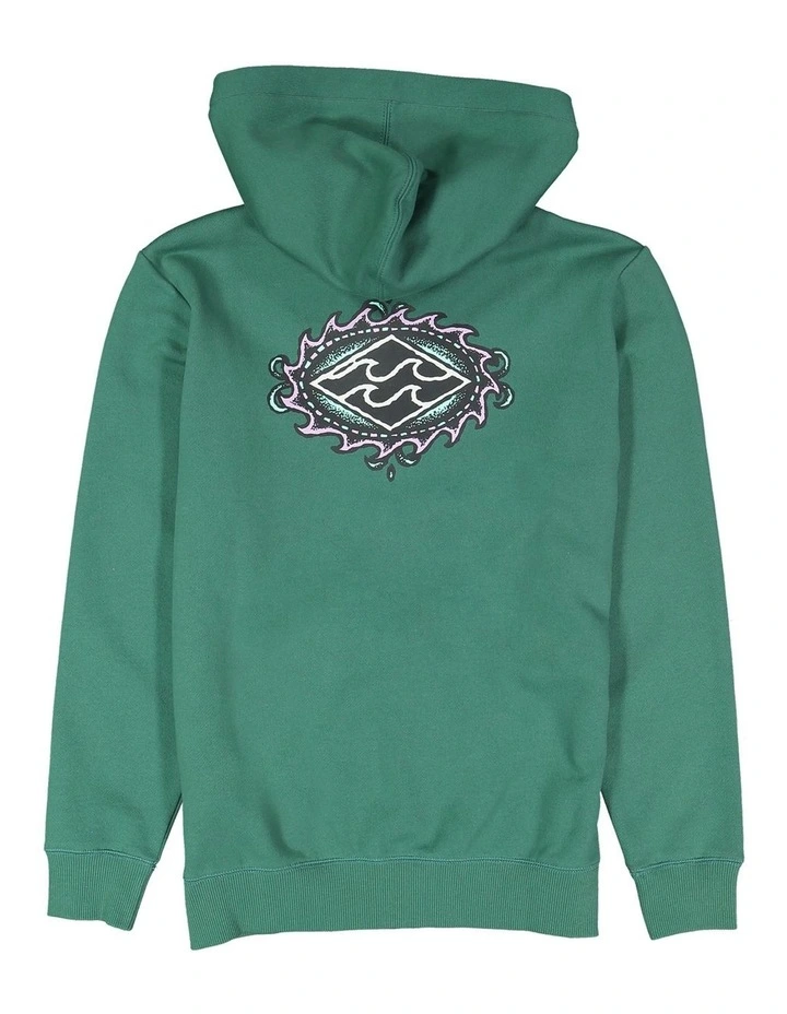 Crayon Wave Zip Thru Hoodie in Billiard blue