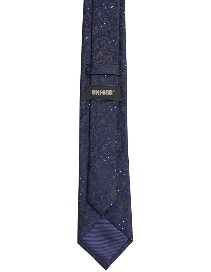 Tonal Flower Tie in Charcoal
