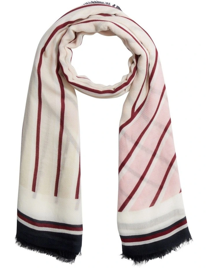 Stripe Square Scarf in Pink