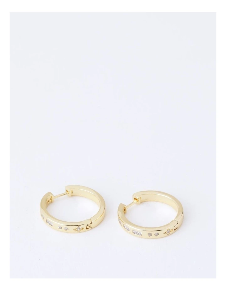 Cubic Zirconia Stones Hoop Earring in Gold