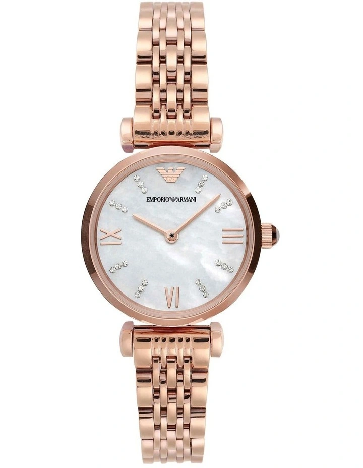 Gold-Tone Analogue Watch in Pink