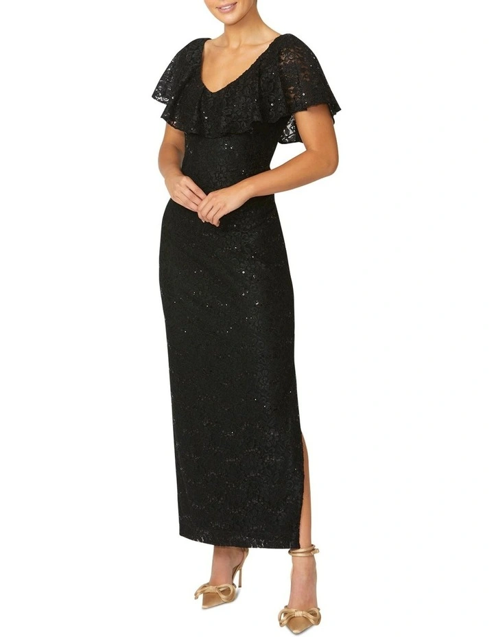 Trudy Stretch Lace Gown in Black