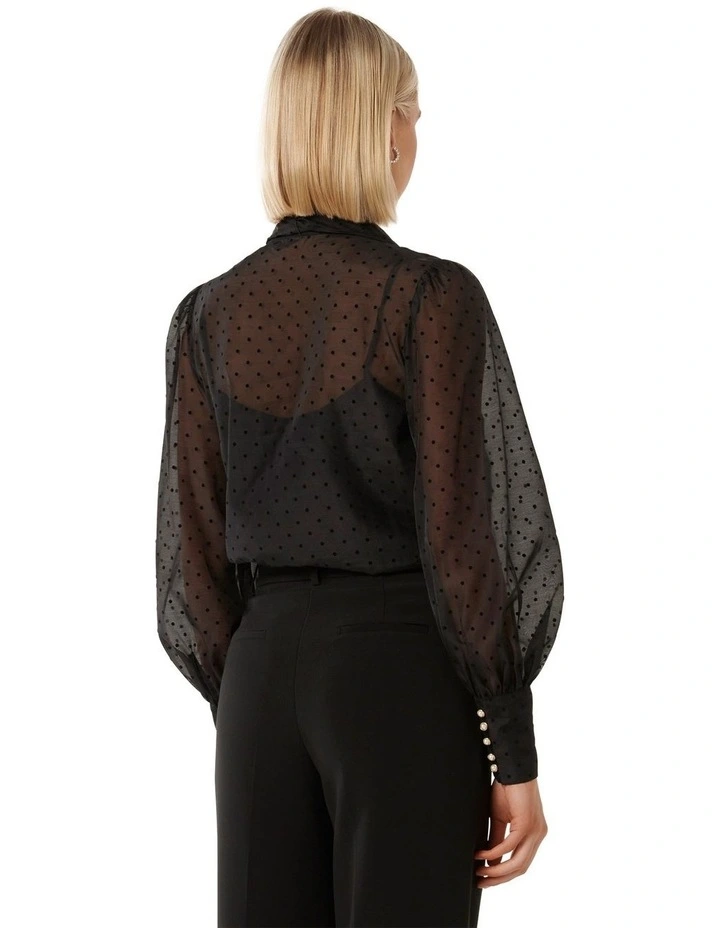 Vienna Organza Blouse in Black