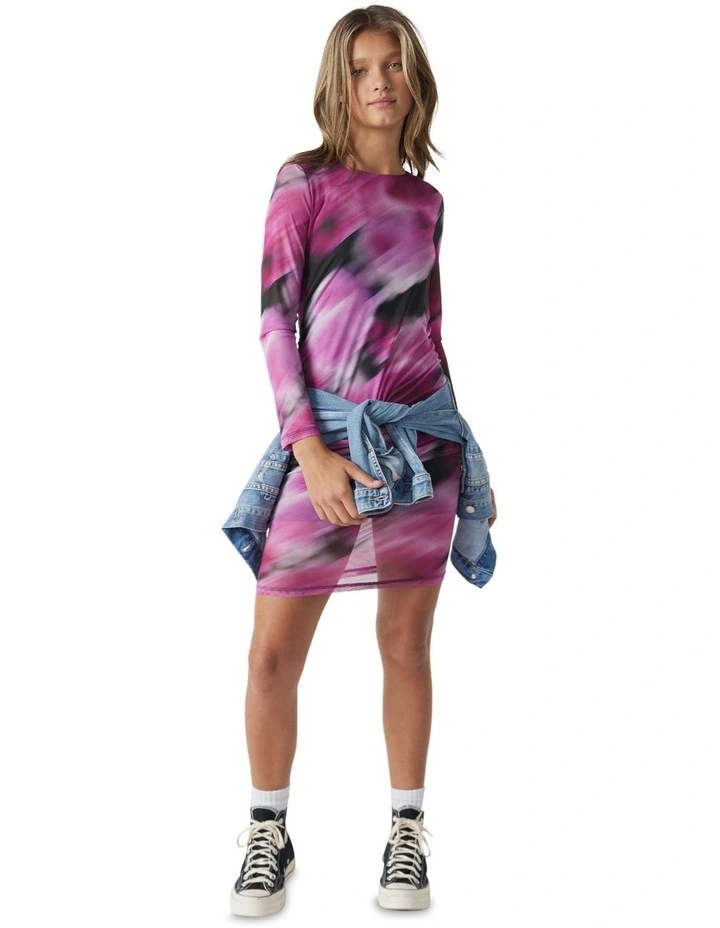 Nora Mesh Dress in Pink