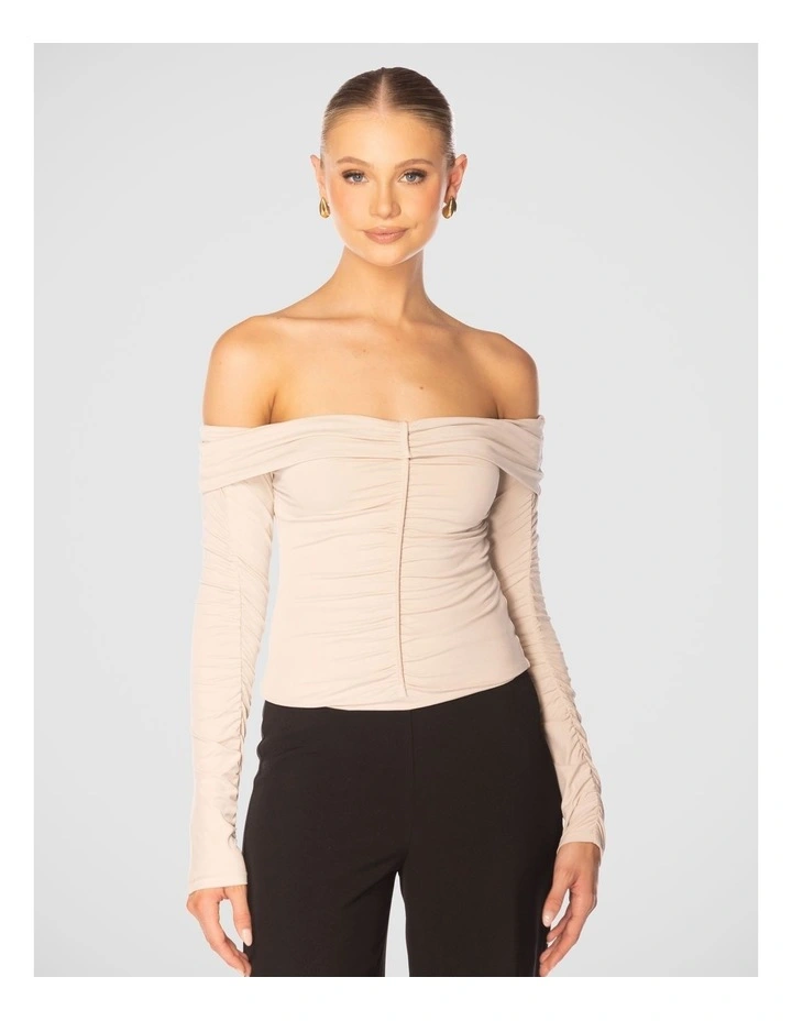 Eira Off Shoulder Top in Grey