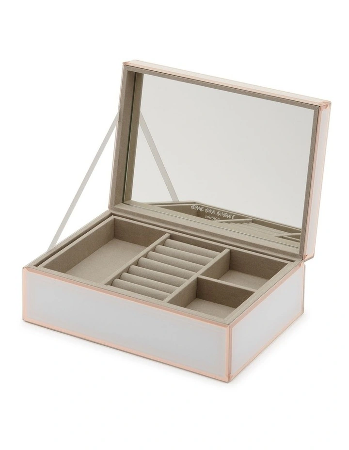 Sara White / Rose Gold Large Jewellery Box