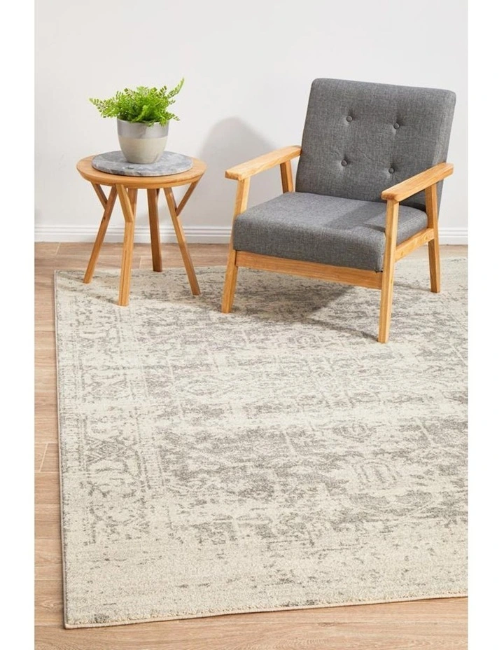 Evoke 253 Rug in White Silver