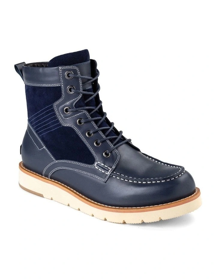 Cameron Lace Up Boots in Navy