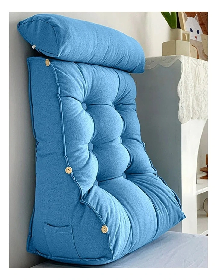 Triangular Wedge Lumbar Pillow 45cm in Blue