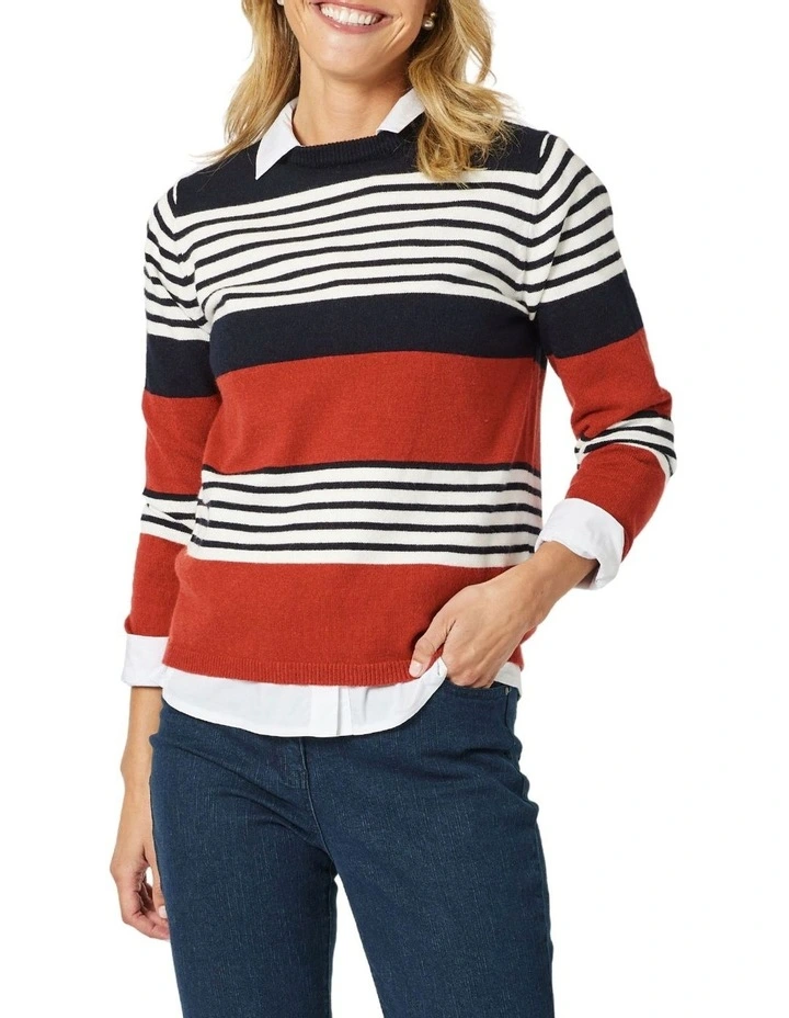 Molly Stripe Jumper in Spice