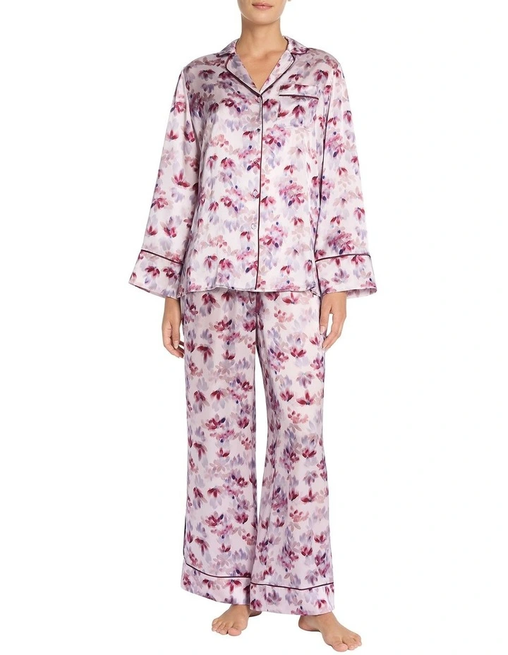 Romane Silk Pyjama Blouse in Purple Multi