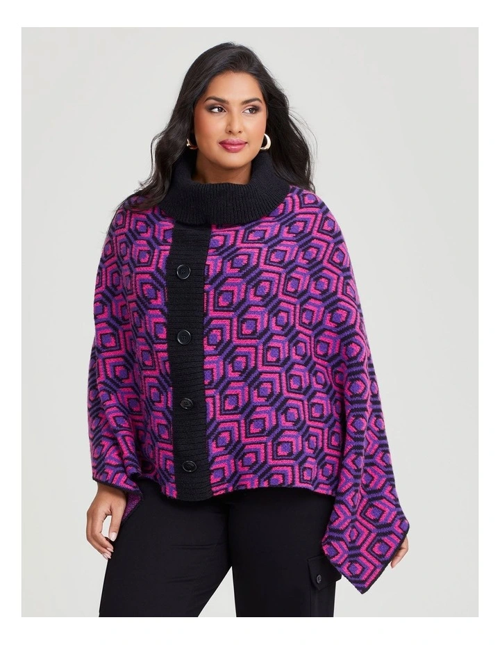 Geometric Poncho in Multi