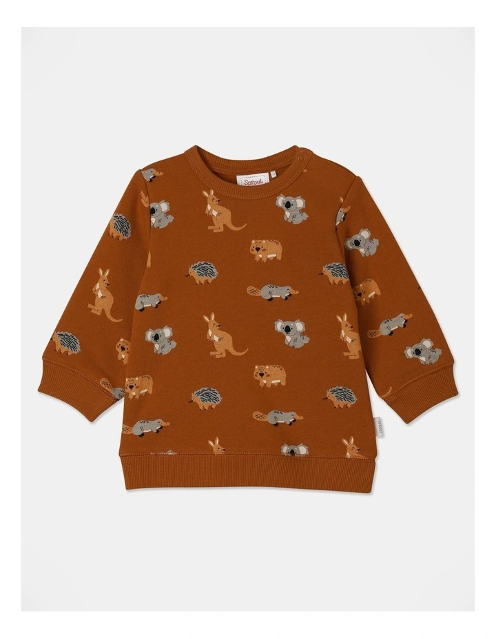 Essential Aussie Animals Sweat Top in Brown