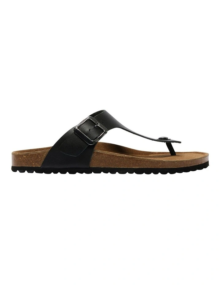 Fresno Sandals in Black Leather