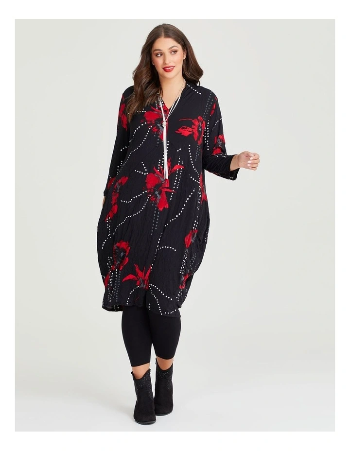 Poppy V-neck Luna Tulip Dress in Print