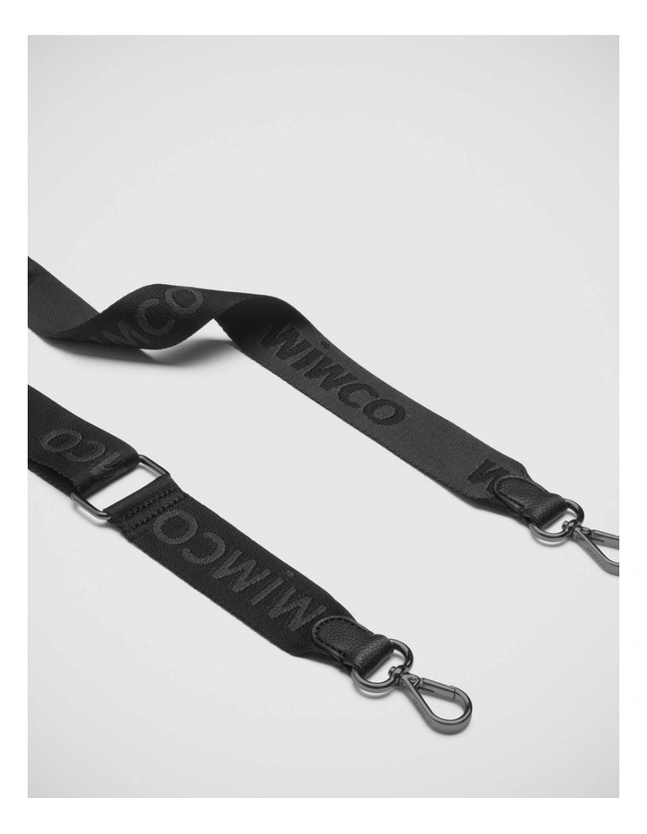 Webbing Bag Strap in Black Gunmetal