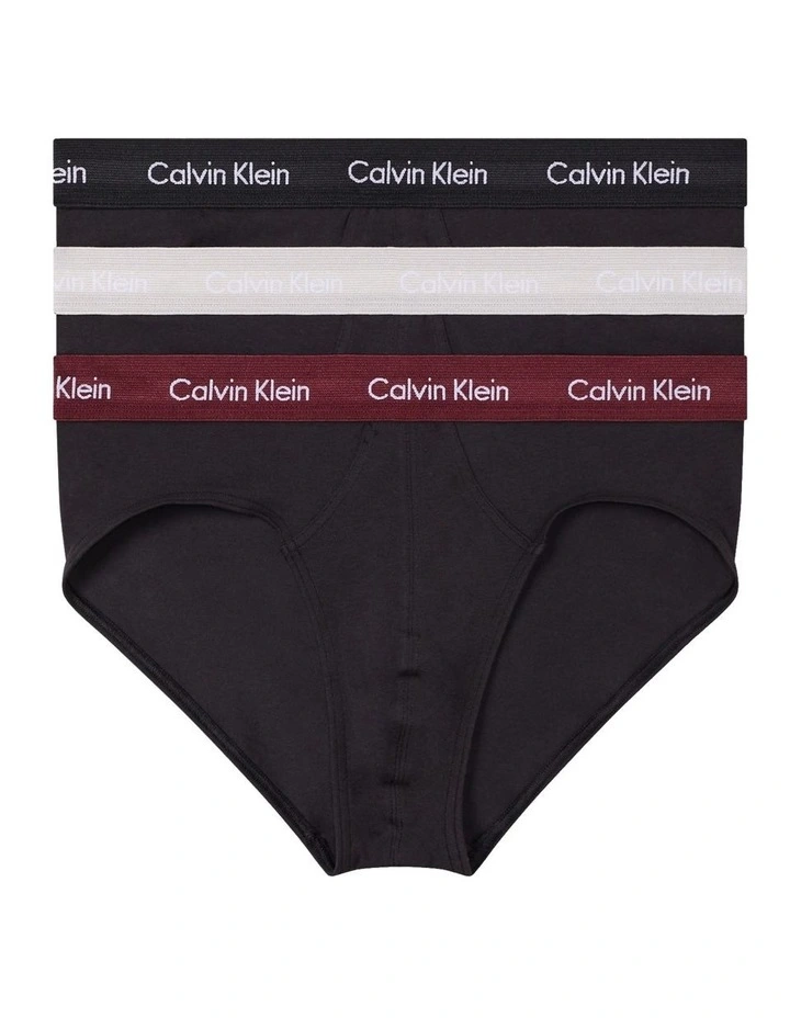 Cotton Stretch Briefs 3 Pack in Black