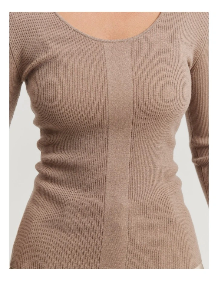 Australian Merino Wool Silk Collared Knit in Fawn