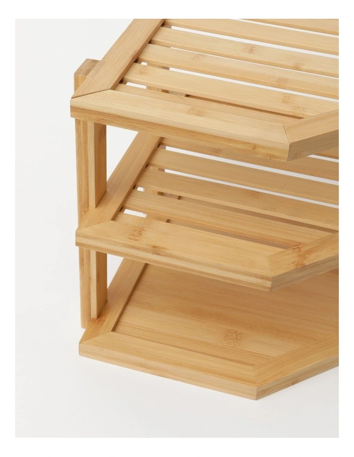 3 Tier Corner Shelf in Bamboo