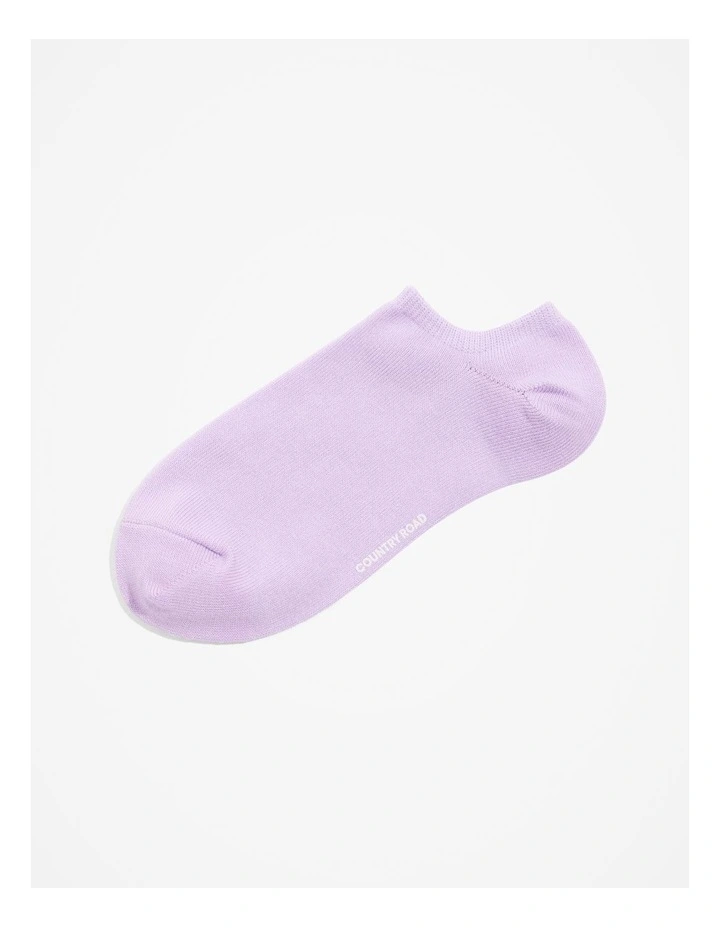 Australian Cotton Blend Sneaker Sock in Lilac