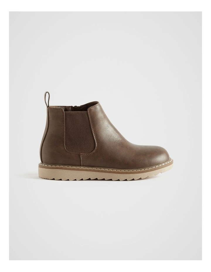 Elastic Gusset Tread Boot in Tan