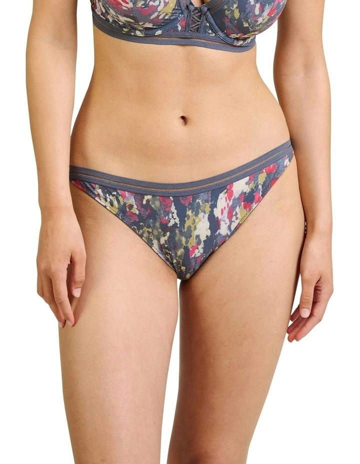 Lara Microfibre High Leg Hipster Briefs in Grey/Print
