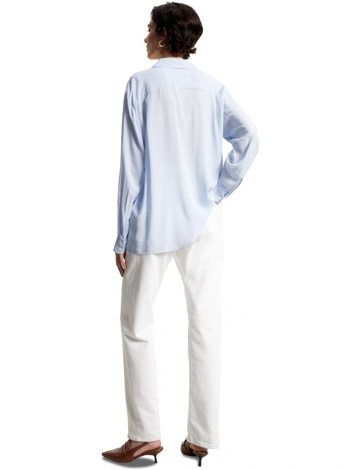 Relaxed Crepe Shirt in Blue