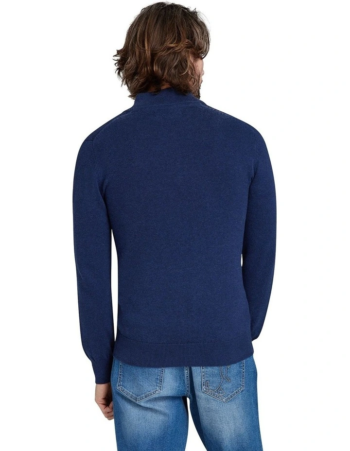 Classic Quarter Zip Knit in Navy
