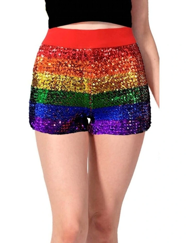 Rainbow Squin Shorts Costume in Multi