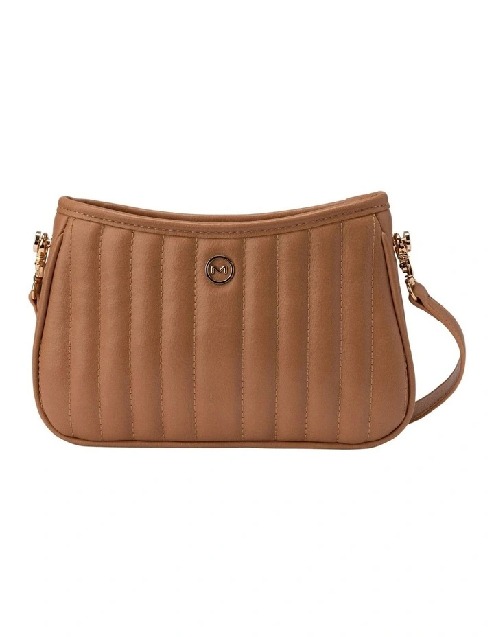 Leona Quilted Shoulder Bag in Brown