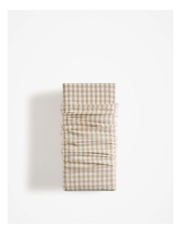 Noni Gingham King Flat Sheet in Natural