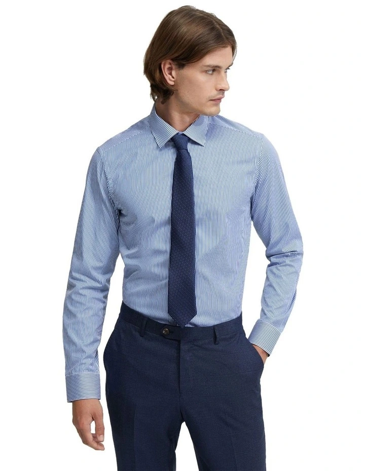 Beckton Egyptian Cotton Shirt in Blue Stripe