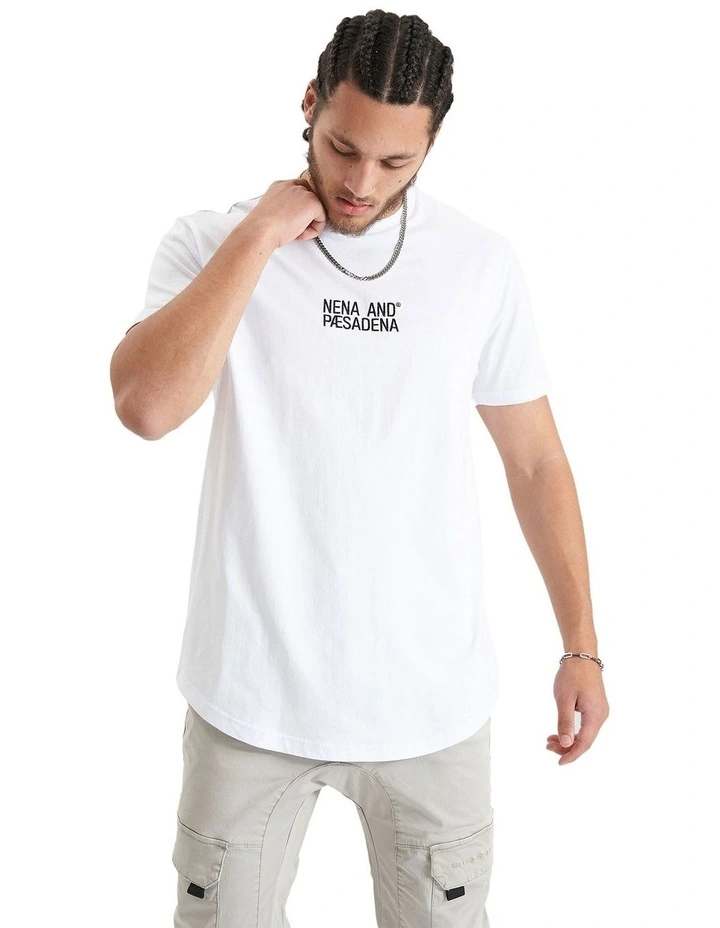 Blockade Dual Curved Tee in Optical White