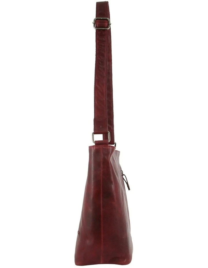 Nappa Leather Bucket Cross-Body Bag in Cherry