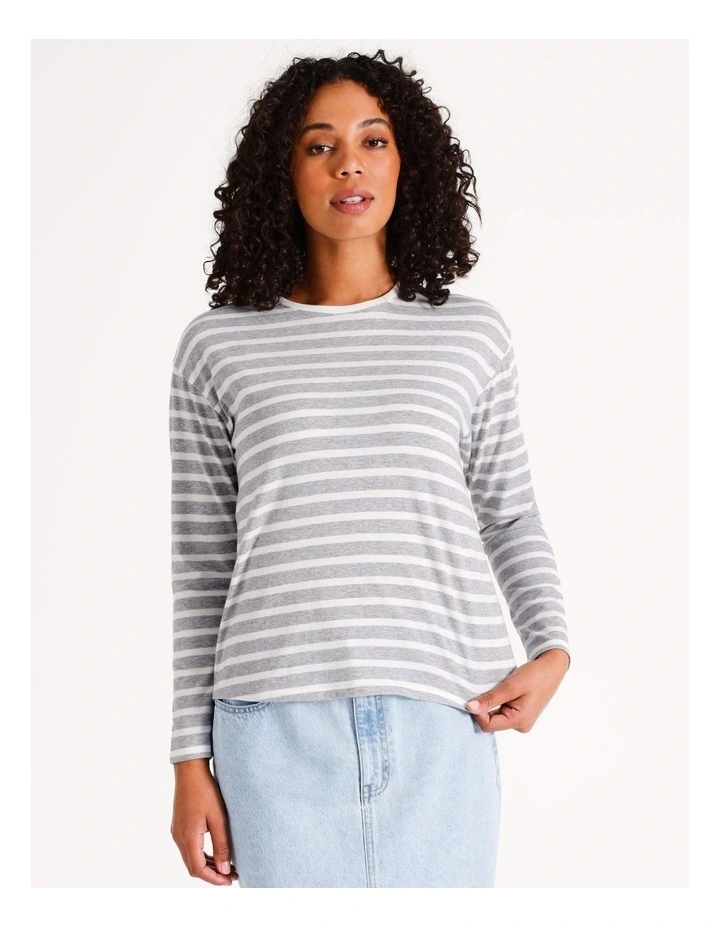 Organic Blend Long Sleeve Tee in Grey