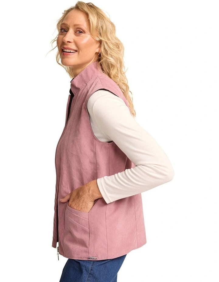 Microfibre Reversible Vest in Rosina/Black