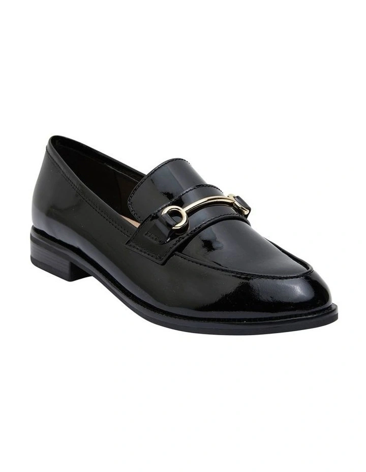 Paragon Flat Shoes in Black Patent Leather