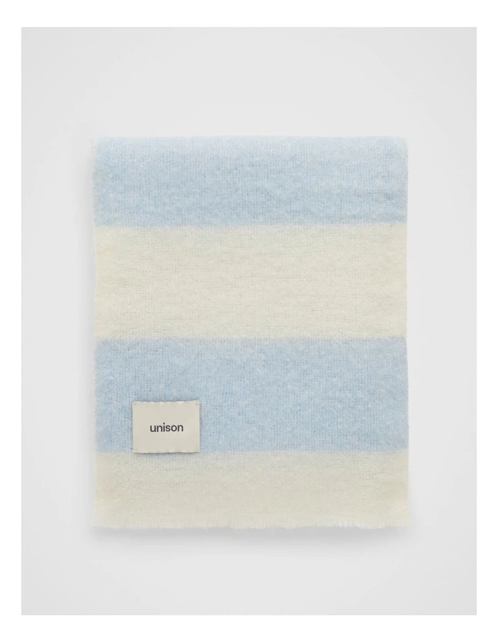 Stripe Scarf in Smoke Blue
