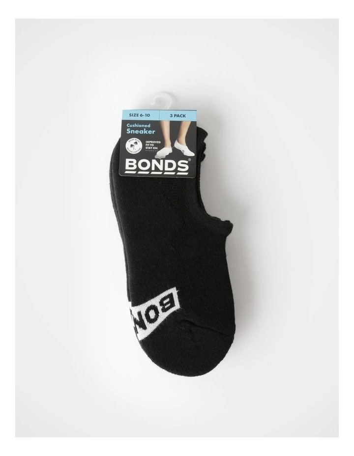 Logo 3D Sneaker Socks 3 Pack in Black