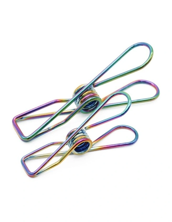 Small & Large Stainless Steel Pegs 40 Pack in Rainbow
