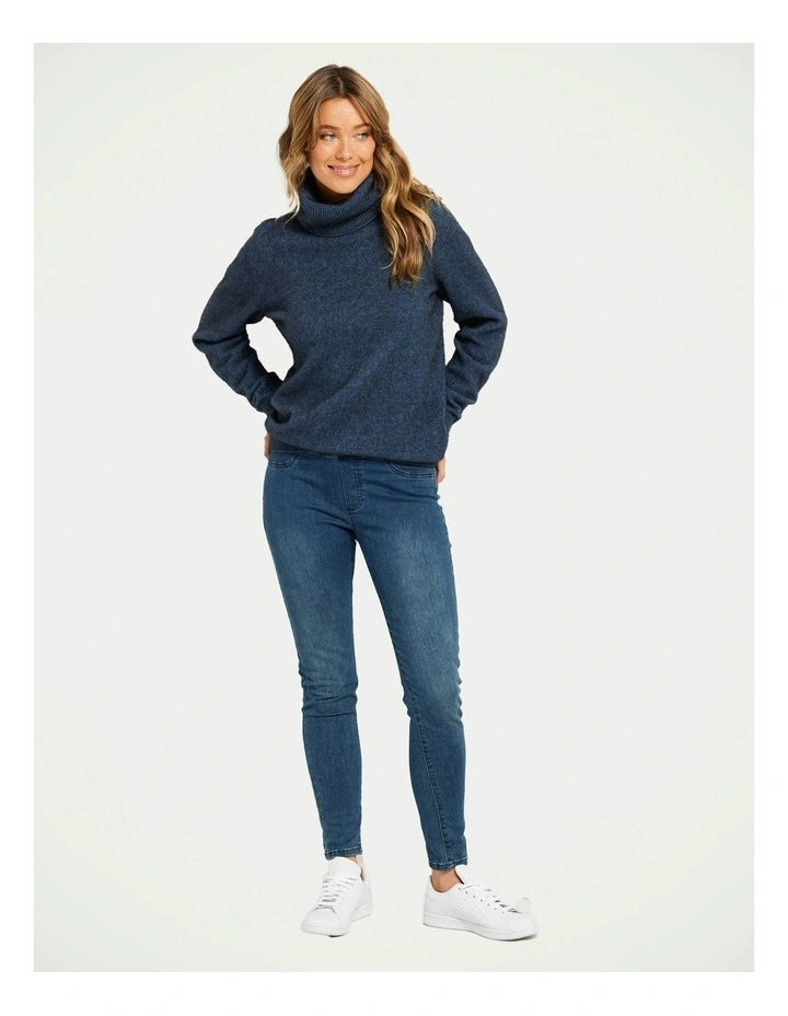 Possum Roll Neck Jumper in Blue