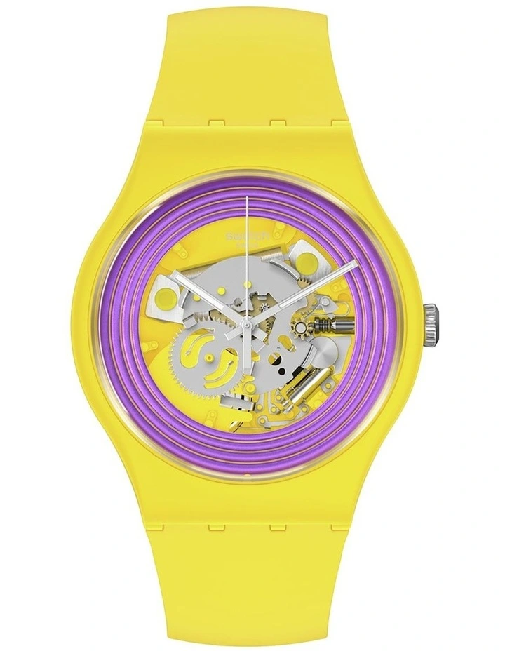 Purple Rings Watch in Yellow