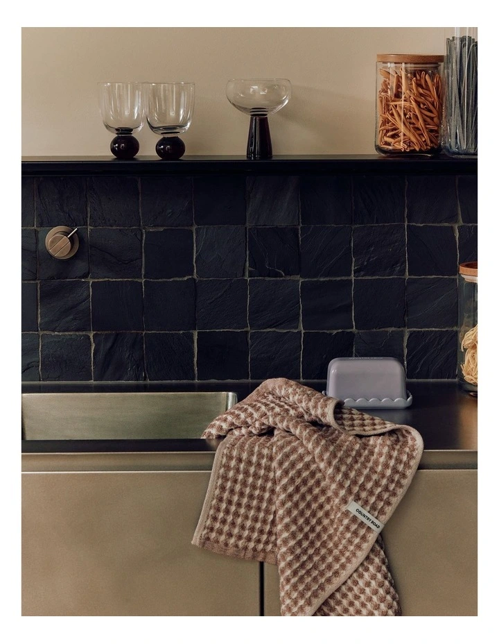 Meeka Australian Cotton Two-tone Tea Towel Pack Of 2 in Cinnamon