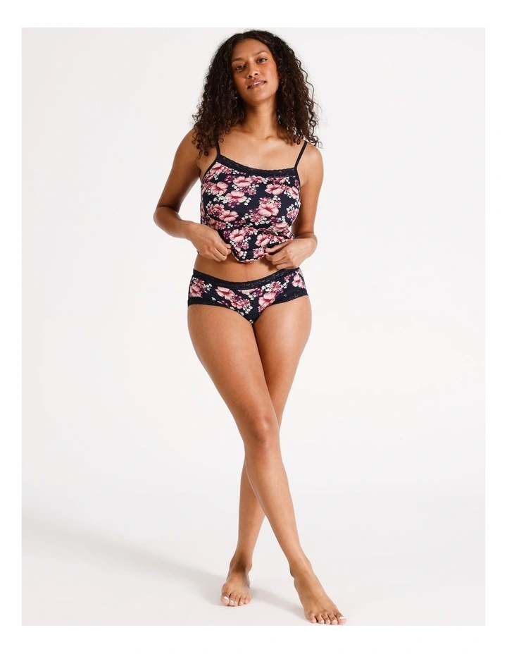Smooth with Lace Boyleg in Floral