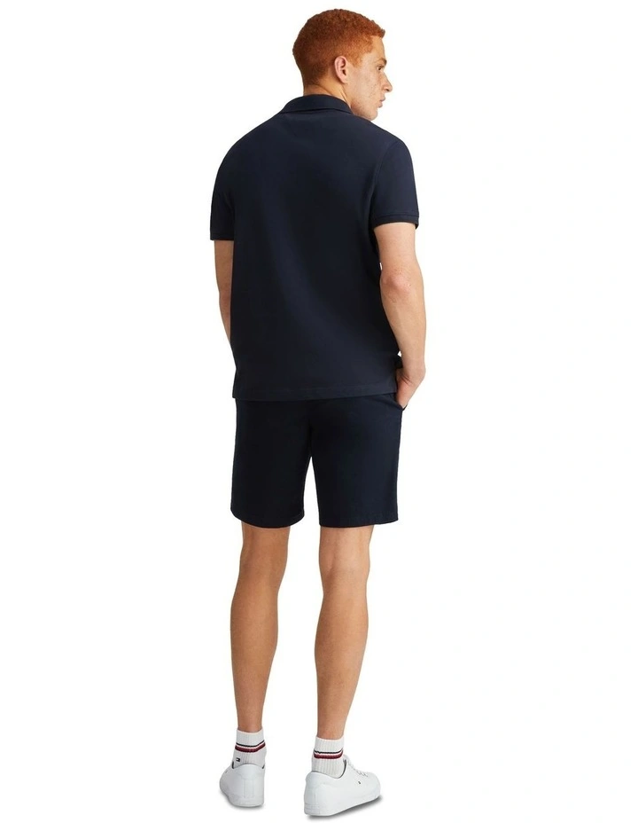 Bold Global Stripe Collar Polo Shirt in Navy