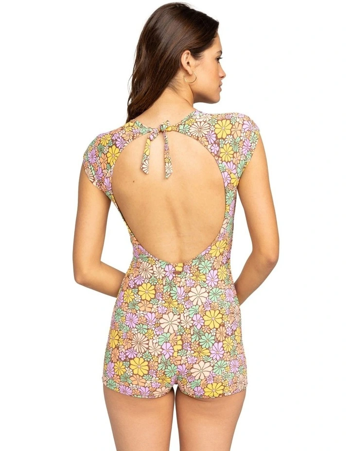 All About Sol Short Sleeve One Piece Swimsuit in Root Beer