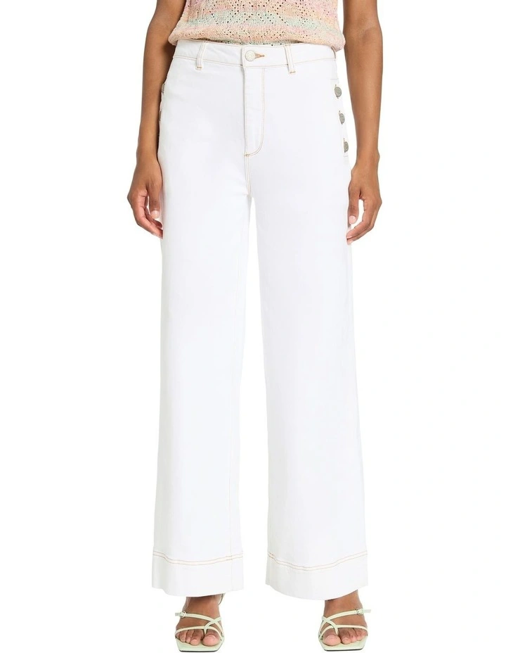 Anne Wide Leg Jeans in White